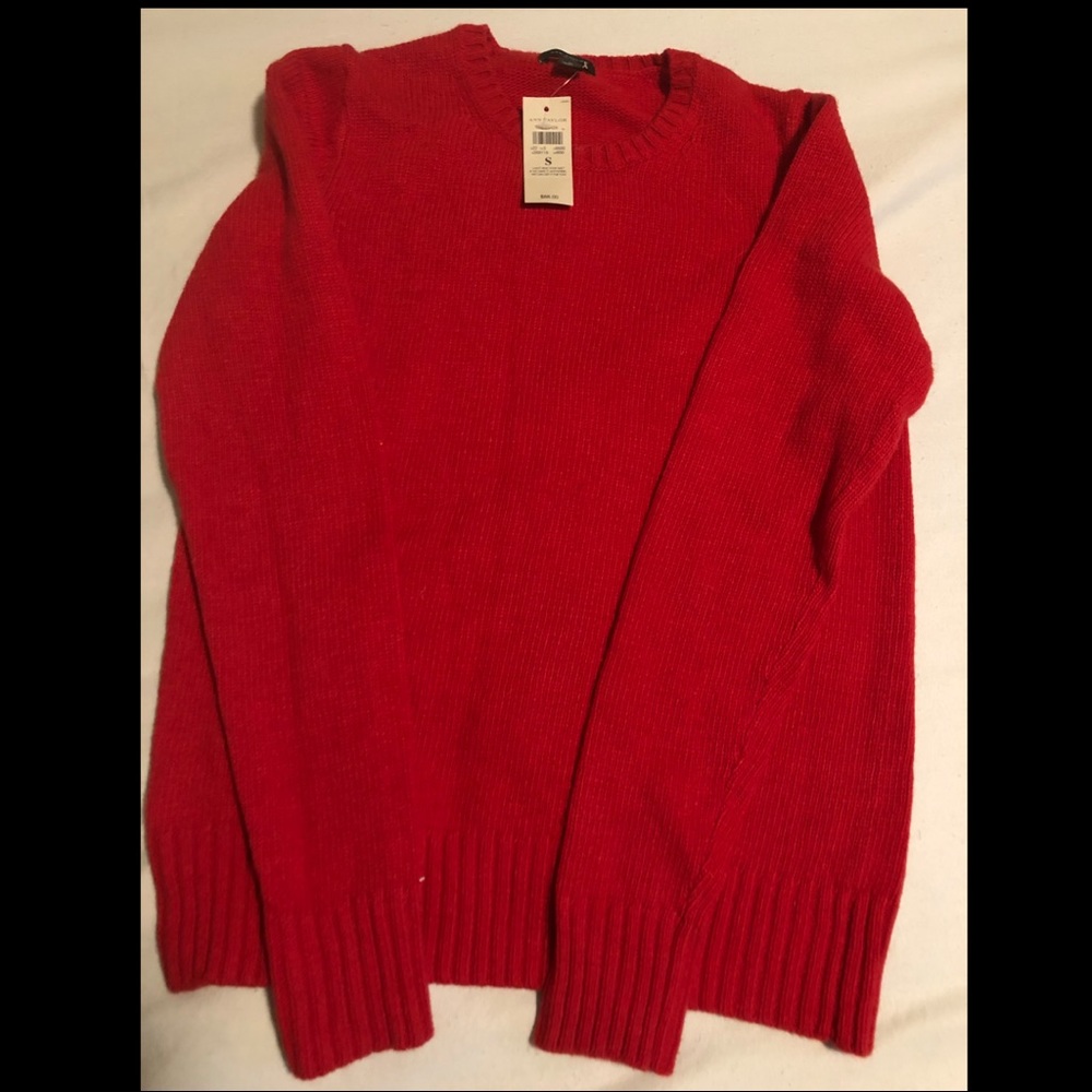Red Ann Taylor Classic Sweater